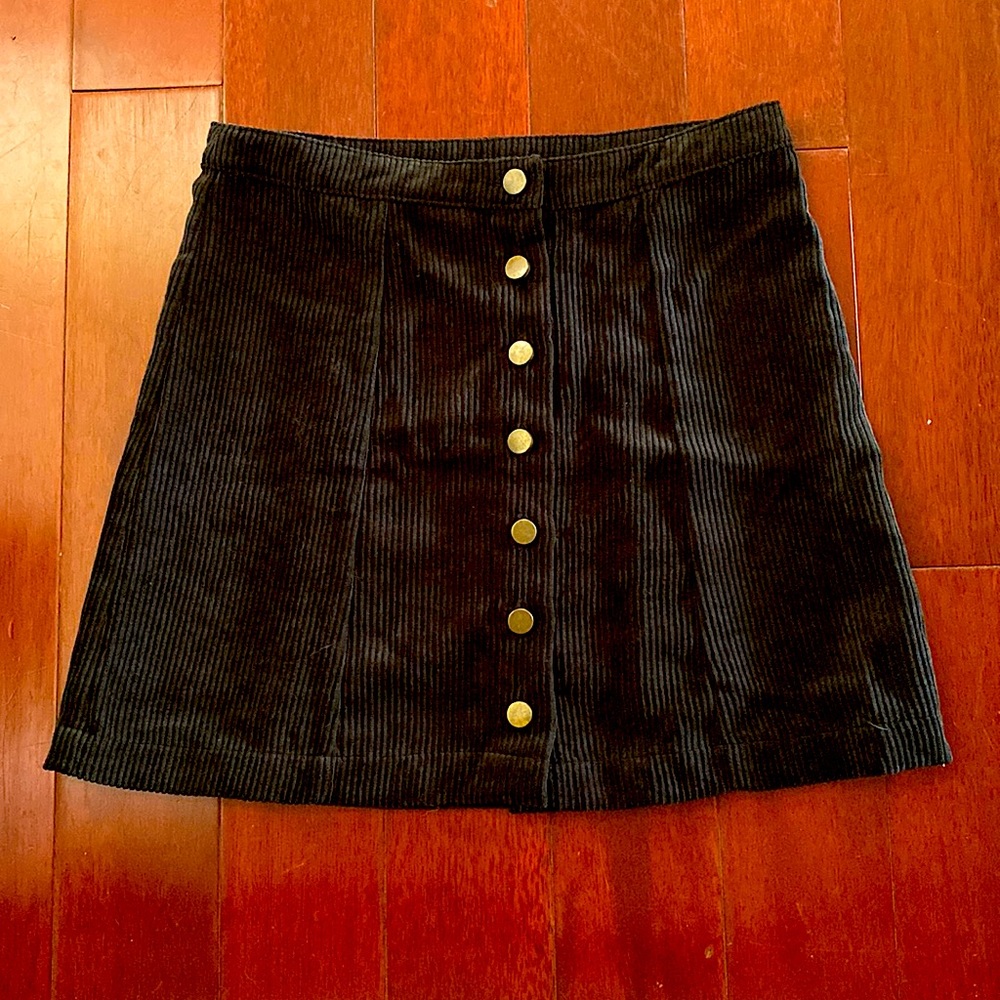 I ♥️ it, black high-waisted corduroy mini skirt